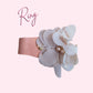 Tan leather and lace flower knuckle ring