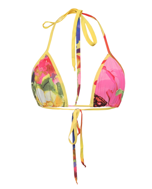 Pretty Little Flower String Ruffle Bikini Set