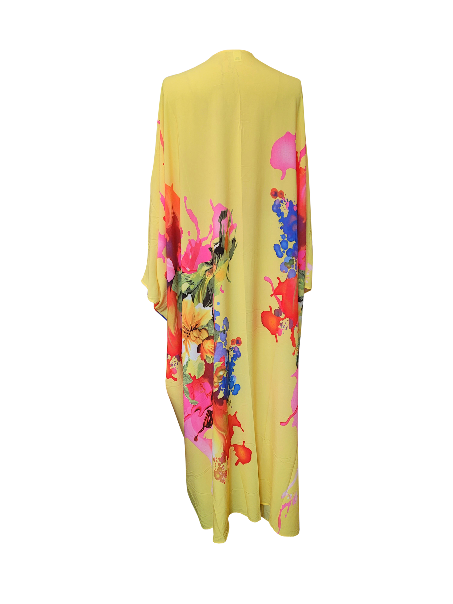 Giant Kimono Yellow Floral Print back 