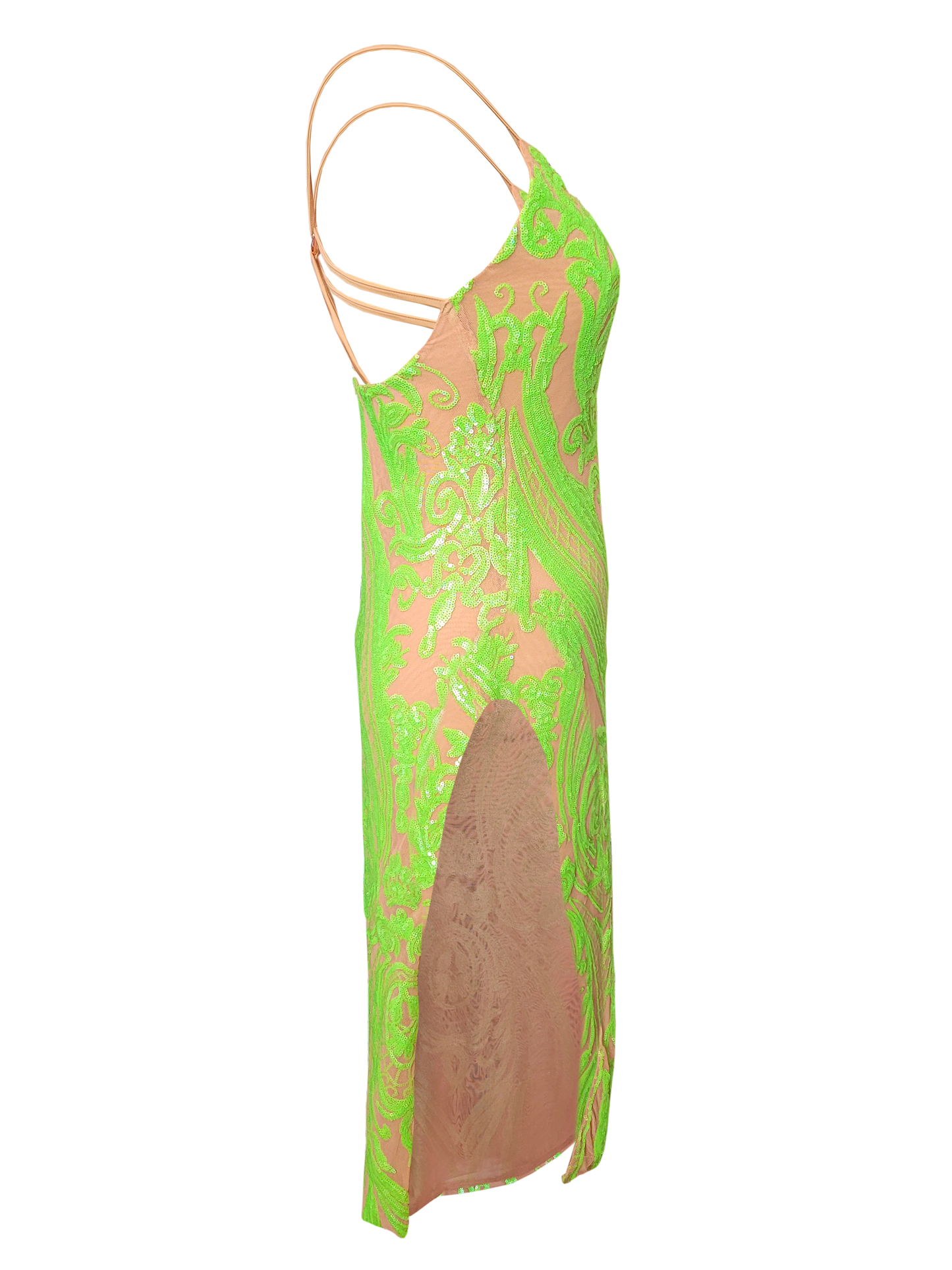 Empress Dress lime left side