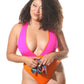 Boss lady pink orange one piece swimsuit