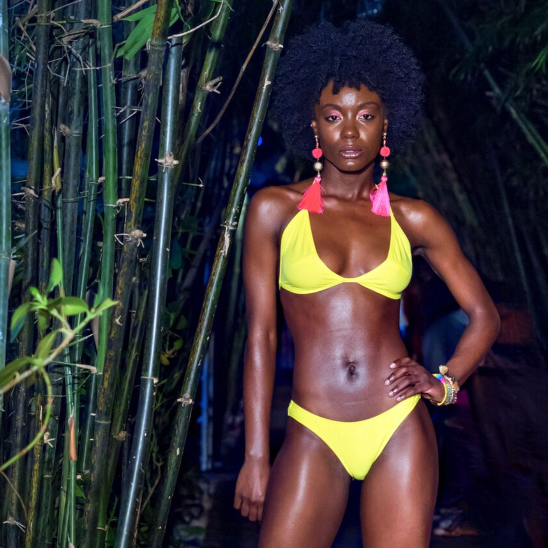 Basic String Bikini Set Neon Yellow